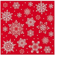 serwetki airlaid 40x40cm snowflakes czerwowne 50szt 76-43