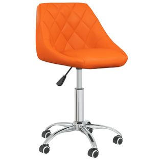 Obrotowe Krzesło Biurowe, Pomarańczowe, Obite Sztuczną Skórą