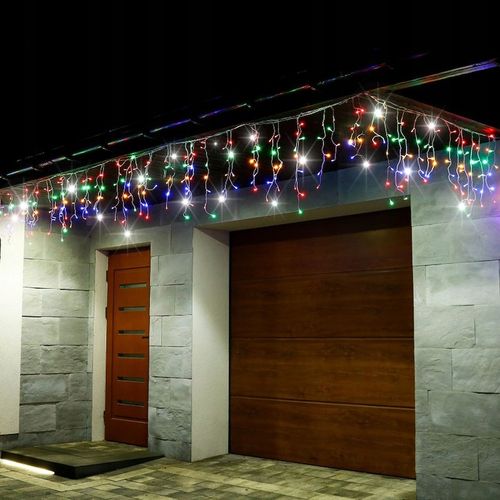KURTYNA GIRLANDA ŚWIETLNA SOPLE LAMPKI 300LED MULTIKOLOR FLASH OŚWIETLENIE na Arena.pl
