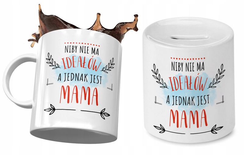 Dla Mamy Zestaw Kubek + Skarbonka Prezent Z Nadrukiem Ze Zdjęciem zdjęcie 1