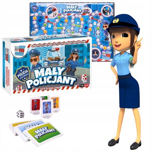Gra planszowa dla dzieci planszówka MAŁY POLICJANT uczy zachowań wersja PL na Arena.pl
