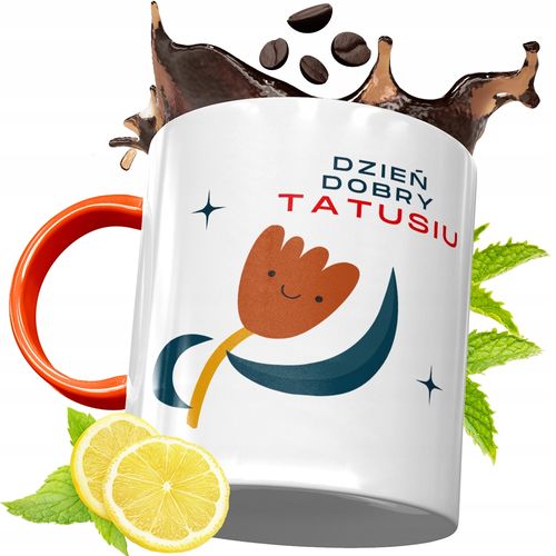 Kubek Pomarańczowy Dla Taty Dzień Taty Prezent Z Nadrukiem Ze Zdjęciem na Arena.pl