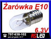 żarówka tradycyjna szklana gwint wkręcany E10 6,3v 0,3a