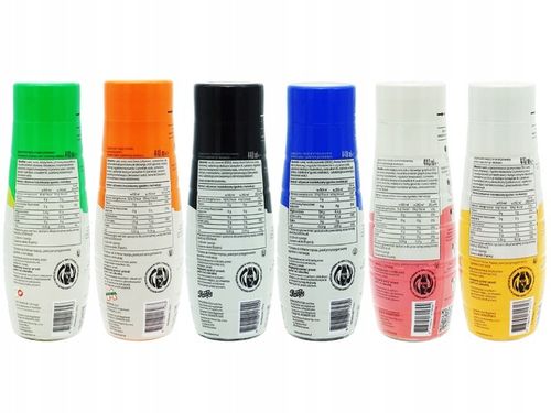 6x SYROP KONCENTRAT SODASTREAM 6 SMAKÓW DO SATURATORA 9l NAPOJU z 440ml na Arena.pl