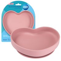 CANPOL Silikonowy talerz z przyssawką SERCE różowy