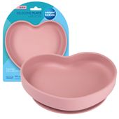 CANPOL Silikonowy talerz z przyssawką SERCE różowy