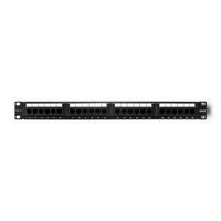 Qoltec Patch panel 24 porty | kat.6 UTP | Czarny