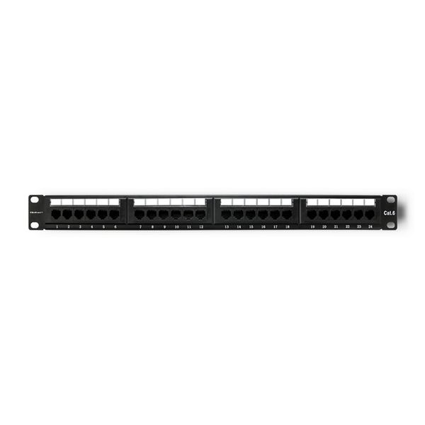 Qoltec Patch panel 24 porty | kat.6 UTP | Czarny zdjęcie 1