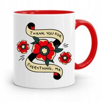 Kubek Czerwony Prezent Dla Mamy Matki Thank You Z Nadrukiem Ze Zdjęciem