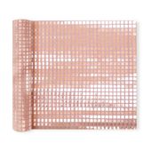 Bieżnik na stół kwadratowe lustrzane cekiny rose gold, 275x28 cm