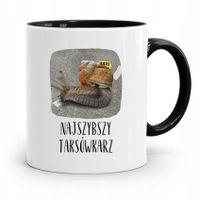 Kubek Czarny Prezent Dla Najszybszego Taksówkarza Z Nadrukiem Ze Zdjęciem