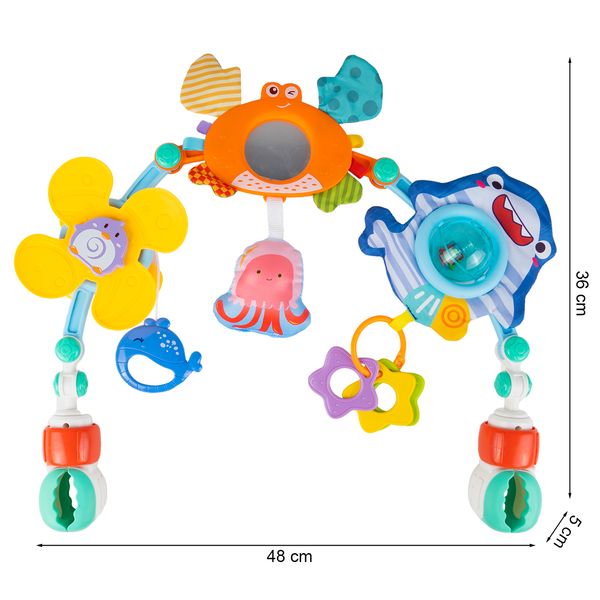 Pałąk Łuk z Zabawkami do Łóżeczka Wózka Zwierzątka zdjęcie 2