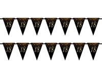 Girlanda wisząca flagi czarne Sparkling 18 urodziny, 500 cm