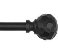 Karnisz teleskopowy SZXIMU 122–218 cm czarny z okrągłą końcówką w diamenty