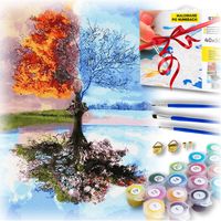 Zestaw do malowania po numerach - drzewo cztery pory roku