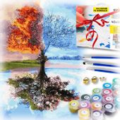 Zestaw do malowania po numerach - drzewo cztery pory roku