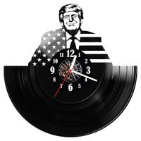 Zegar ścienny z płyty winylowej Donald Trump 1441.14