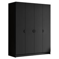 Szafa SANA 200 cm-pojemna garderoba-CZARNY+CZARNY