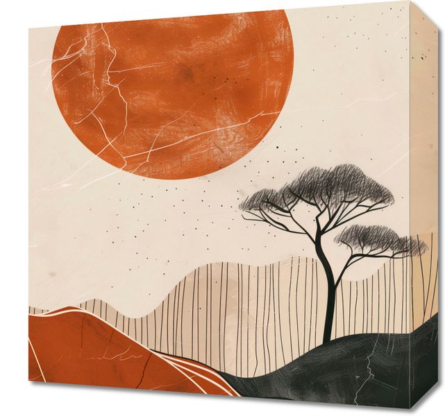 Obraz 40x40cm Afrykański Zachód Słońca zdjęcie 1