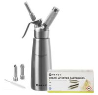 SYFON DO BITEJ ŚMIETANY 0.5L INOX + 24 NABOJE N2O | HENDI 588017