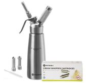 SYFON DO BITEJ ŚMIETANY 0.5L INOX + 24 NABOJE N2O | HENDI 588017