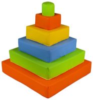 Zestaw 6 klocków piankowych Piramida (niebieski, różowy, szary, turkusowy)