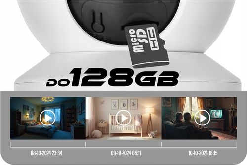 OBROTOWA KAMERA IP WIFI WEWNĘTRZNA NIANIA ELEKTRONICZNA DWA OBIEKTYWY 4MPx na Arena.pl