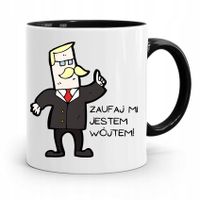 Dla Wójta Kubek Czarny Zaufaj Mi! Prezent Z Nadrukiem Ze Zdjęciem