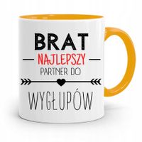 Kubek Żółty Prezent Dla Brata Partner Do Wygłupów Z Nadrukiem Ze Zdjęciem