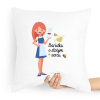 Prezent Poduszka Dla Baristy O Złotym Sercu Z Nadrukiem Ze Zdjęciem Z Nadru