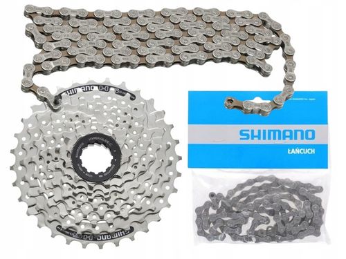 Kaseta 8 rzędowa CS-HG41 11-32T + łańcuch CN-HG40 ZESTAW Shimano na Arena.pl