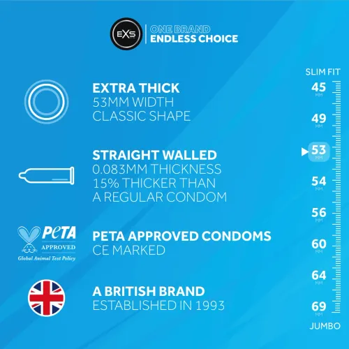 exs extra thick 12 szt. prezerwatywy z wytrzymałego lateksu na Arena.pl