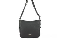 Praktyczna torebka skórzana z kieszeniami - Szara ciemna