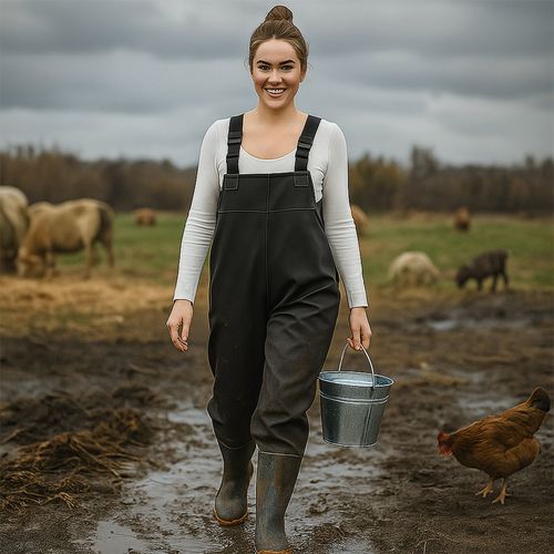 Spodnie wędkarskie wodery gumowce robocze rozmiar 45 czarny na Arena.pl