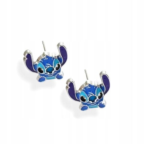 Pr.925 Srebrne bajkowe kolczyki Stich dla dziewczynki - HIT kolorowy Stitch na Arena.pl