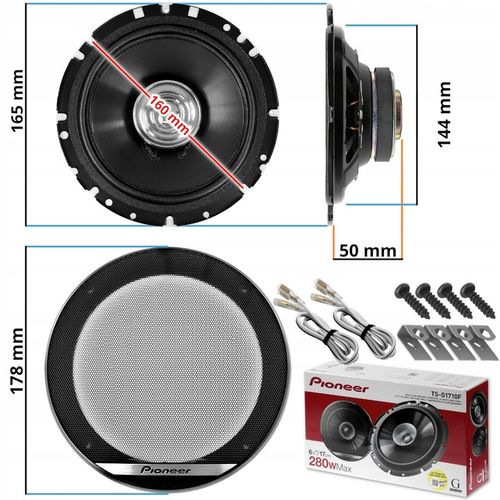 Głośniki samochodowe Pioneer TS-G1710F 280W 165mm 6,5" + Maskownice na Arena.pl