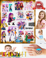 Duży Zestaw Mega Tatuaży zmywalnych - Demon Hunters - Demonix - Łowczynie Demonów