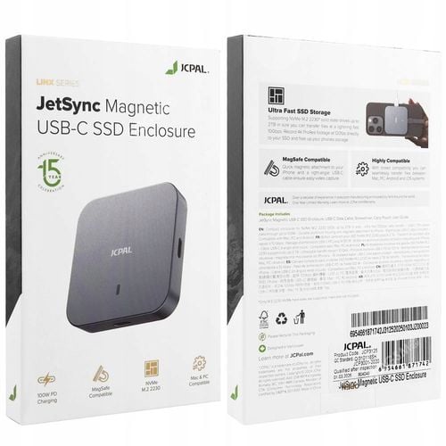 JCPal Obudowa Kieszeń SSD na Dysk NVMe M.2 2230 MagSafe USB-C iPhone 16/15 na Arena.pl