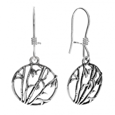 SREBRNY KOMPLET KOŁO BAMBUS SREBRO PRÓBY 925 zdjęcie 4