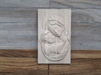 Obrazek drewniany prezent ślubny komunia święta chrzest Maryja z Jezuskiem