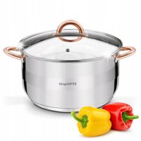 GARNEK z POKRYWKĄ Indukcja GAZ SOLIDNY Konighoffer Faro Copper 9,2 l 28cm