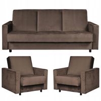 Zestaw mebli wypoczynkowy Alicja wersalka kanapa fotele  beżowy