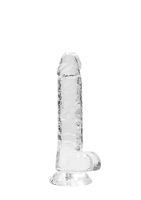 7"" / 18 Cm Realistic Dildo With Balls - Transparent