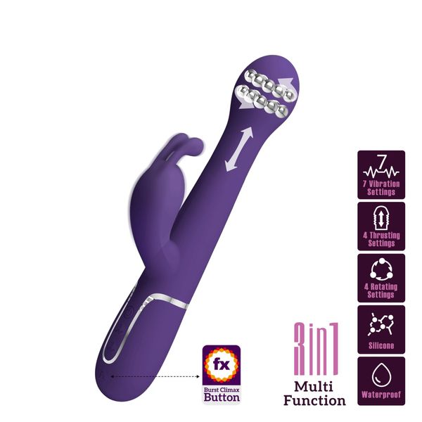 Pretty Love - Dejon Dark Purple, 7 Vibration Functions 4 Thrusting Settings zdjęcie 2
