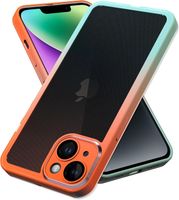 Etui iPhone 14 Plus case pancerne gradient czarno - pomarańczowe