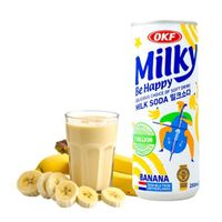 Koreański napój mleczny gazowany o smaku bananowym OKF Milky Be Happy 250ml