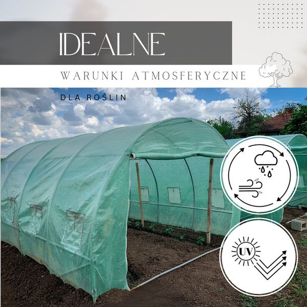 Szklarnia ogrodowa foliowa UV4 140g/m2 6x3x2 m zielona zdjęcie 5