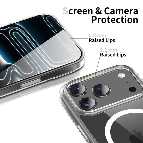 tech-protect flexair hybrid cc magsafe iphone 17 pro clear zdjęcie 3