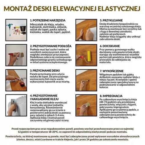 ZESTAW DESKA ELEWACYJNA ELASTYCZNA IMITACJA DREWNA 1M2 18 KOLORÓW DO WYBORU na Arena.pl