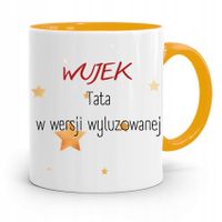 Kubek Żółty Prezent Dla Wujka Tata W Wersji Luz Z Nadrukiem Ze Zdjęciem